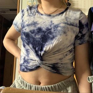 Blue Tye dye crop top